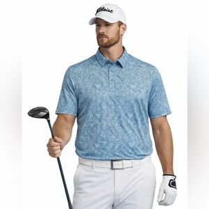 Robert Graham Geometric Blue Stylish Golf Polo Shirt Size XL